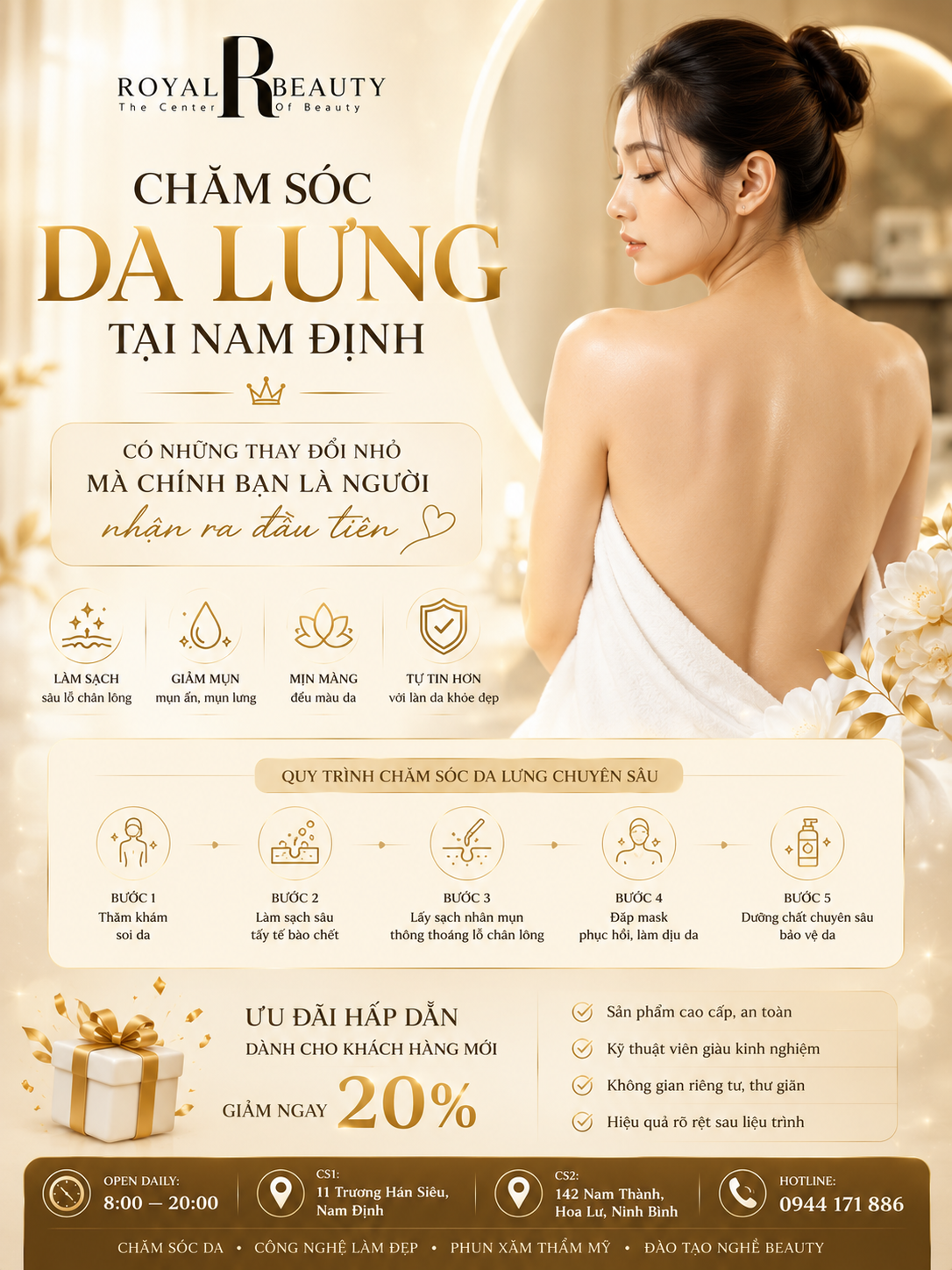 Chăm Sóc Da Lưng Tại Nam Định – Những Thay Đổi Nhỏ Mà Chính Bạn Là Người Nhận Ra Đầu Tiên