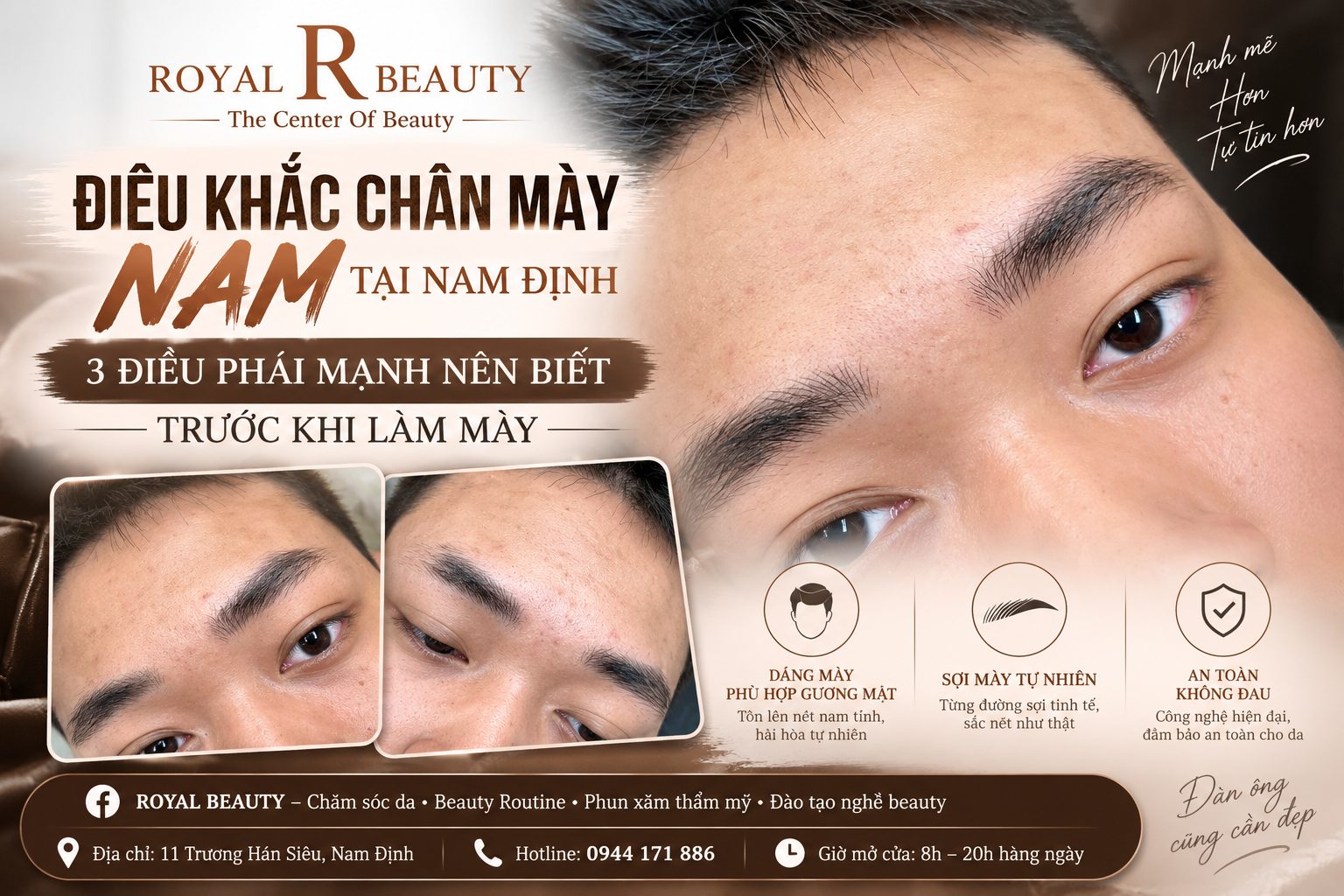 Điêu Khắc Chân Mày Nam Tại Nam Định – 3 Điều Phái Mạnh Nên Biết Trước Khi Làm Mày