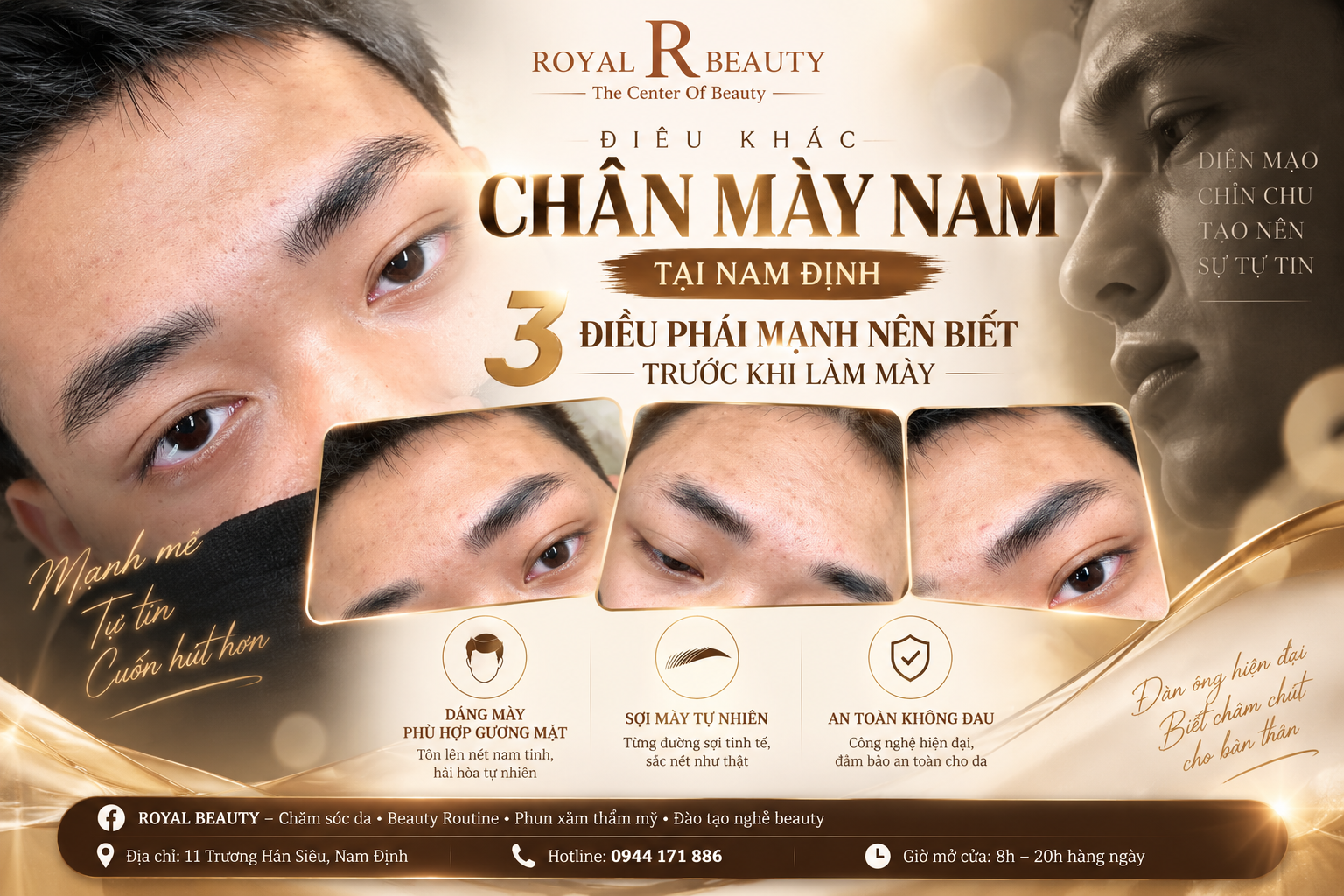 Điêu Khắc Chân Mày Nam Tại Nam Định – 3 Điều Phái Mạnh Nên Biết Trước Khi Làm Mày