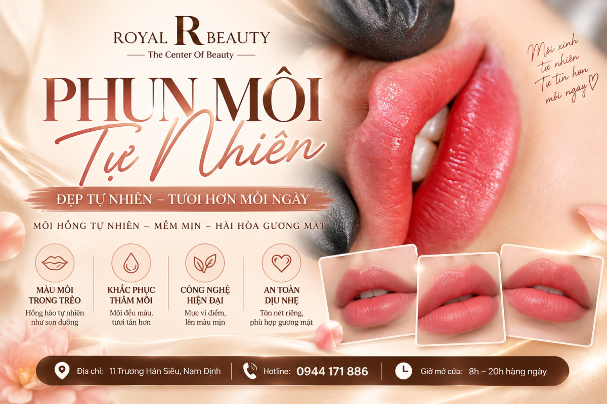 Phun Môi Tự Nhiên Tại Nam Định – 5 Lý Do Viền Môi Đậm Dần “Thất Sủng”