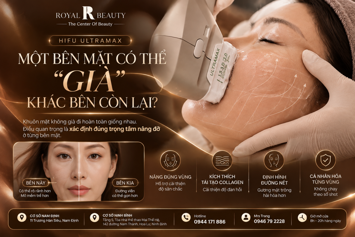 HIFU UltraMax – Hai Nửa Khuôn Mặt Không “Già” Giống Nhau