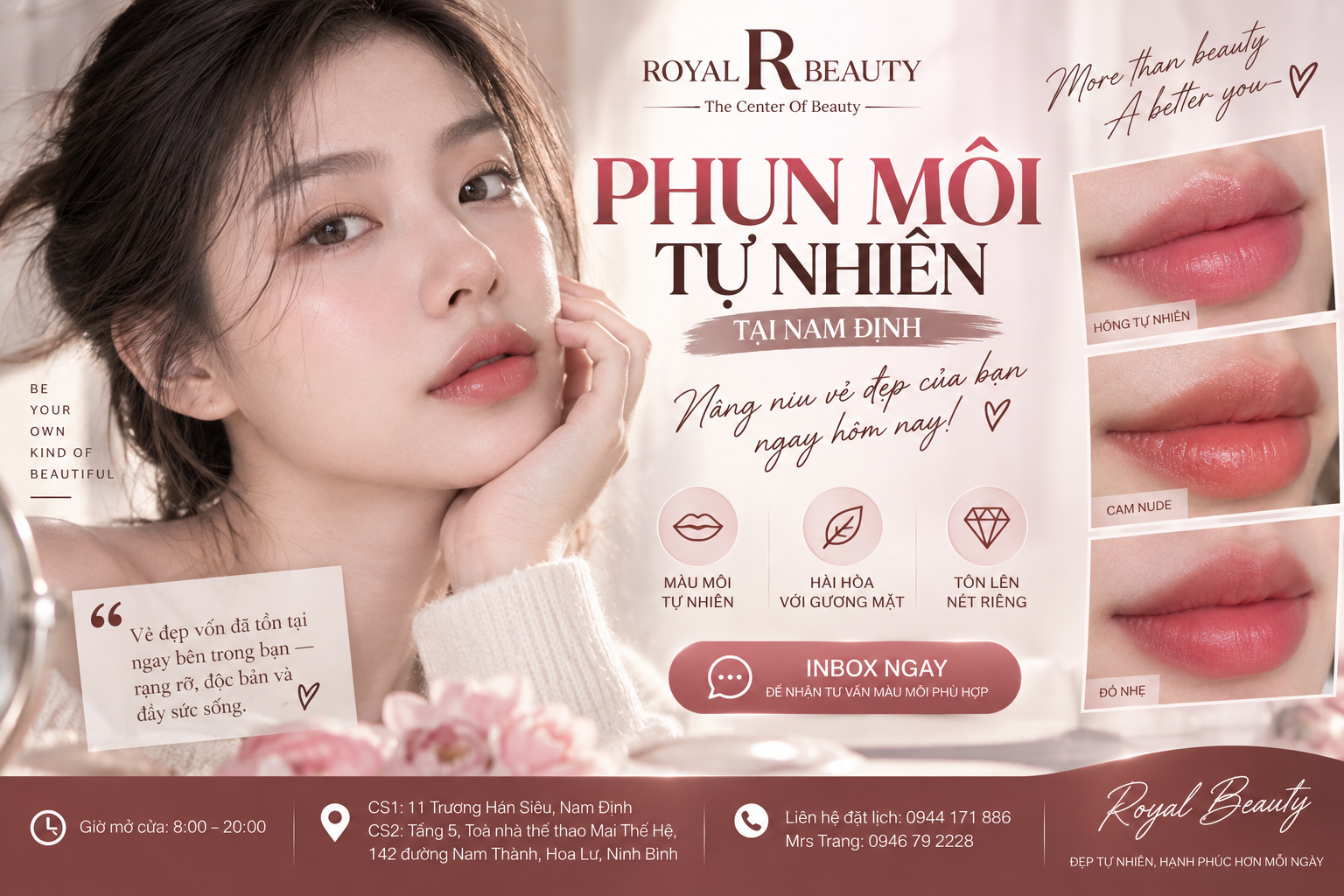 Phun Môi Tự Nhiên Tại Nam Định – Đẹp Rạng Rỡ Theo Cách Riêng Của Bạn