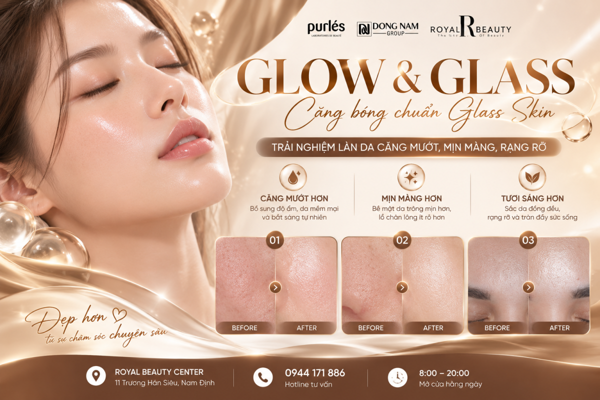 Glow & Glass Purlés – Chăm Sóc Da Căng Bóng Glass Skin | Royal Beauty